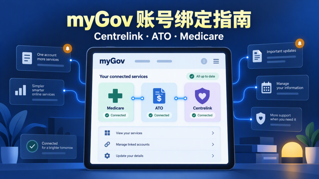 澳洲 myGov 账号绑定与安全设置全指南：Centrelink、ATO、Medicare 一账号打通